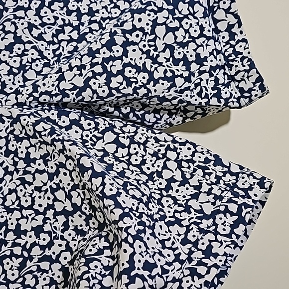 Lands End Blue & White Pull-on Shorts Elastic waist missing Size tag waist 17" - Picture 3 of 6